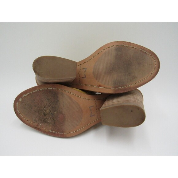 Block Heel Sandal Suede Yellow Buckle Strap Boho Marc Fisher Womens Size 6 - Picture 8 of 16